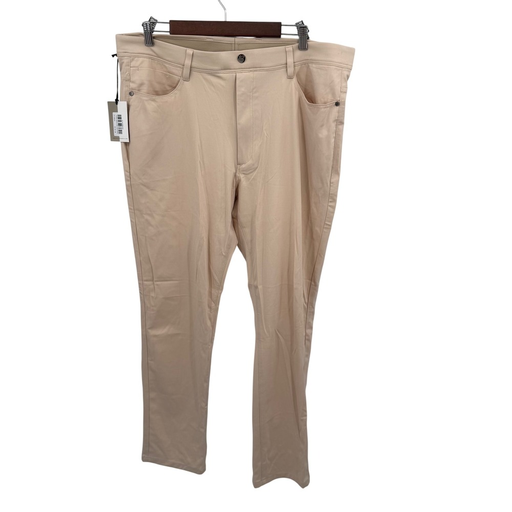 NWT Collars & Co CEO Tech Pull-On Mens 38x32 Pants Stone Beige - Picture 3 of 11